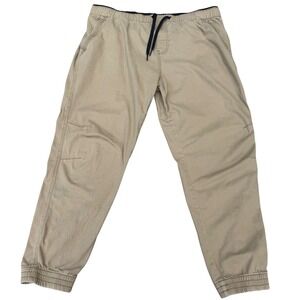 Plugg Men's Jogger Pants Khaki Tan Articulated Knee Casual‎ Comfortable XL